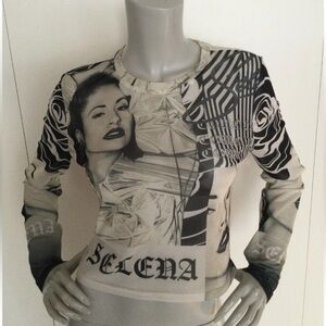 Selena Quintanilla Sheer Mesh T-Shirt Top Size L